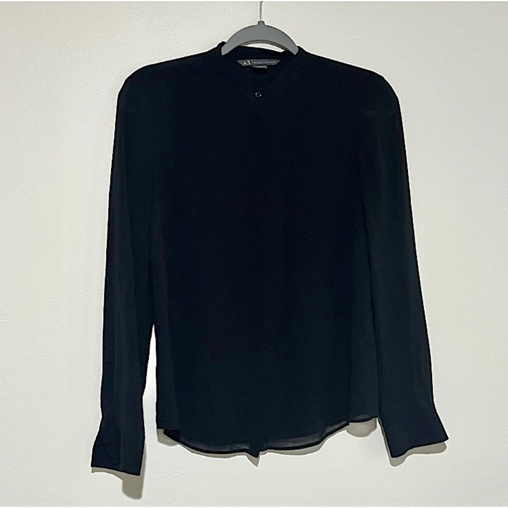 Armani Exchange Black Button Down Top size xs